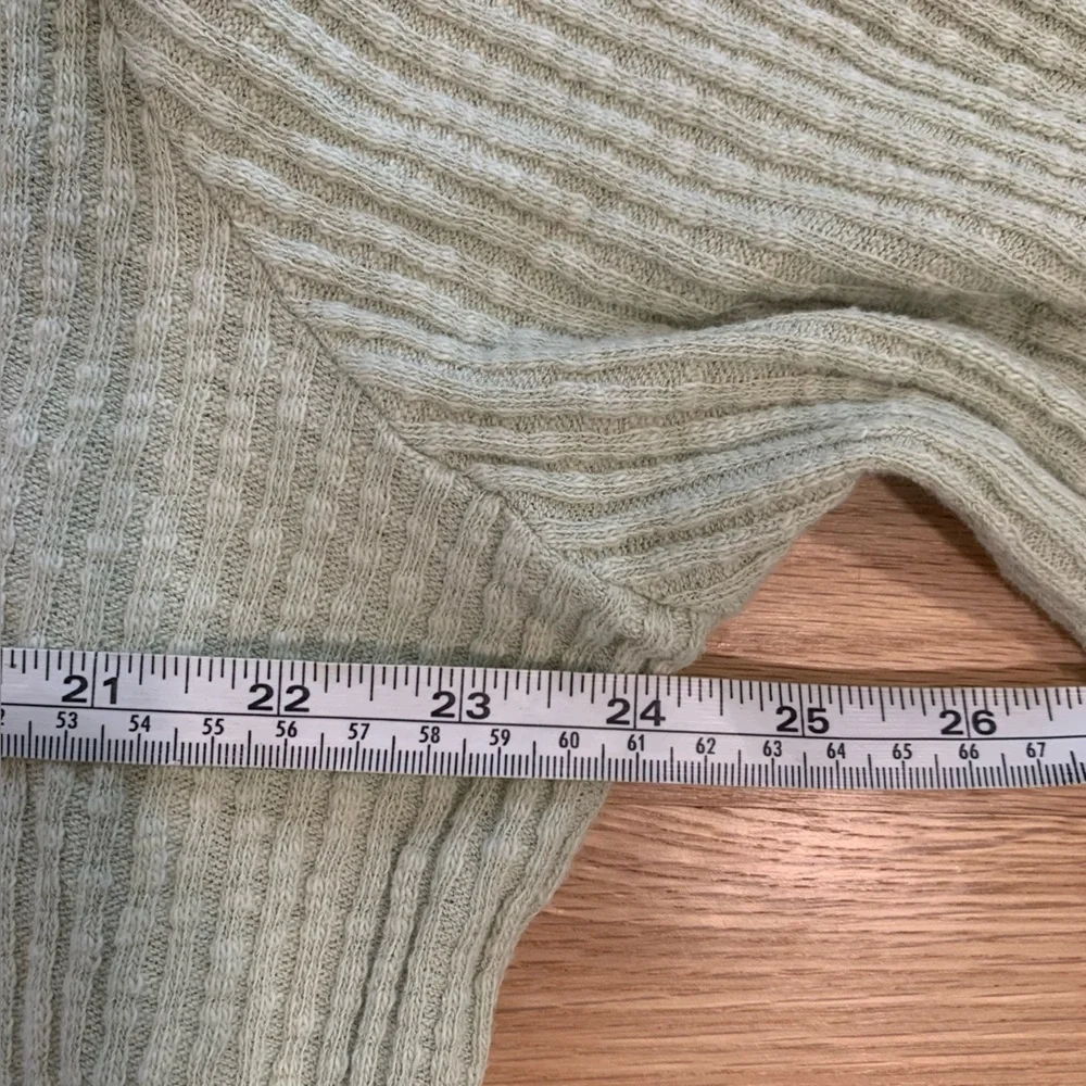 Free People Beach Blossom Button-Up T- Shirt Dress Ribbed Knit Green Size Med